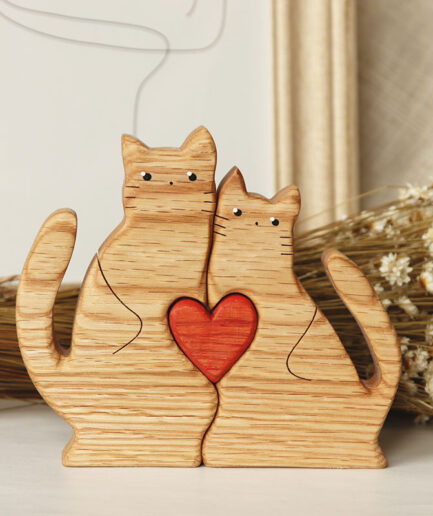 2 cats with a heart (option 2)