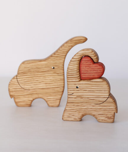 2 elephants with a heart