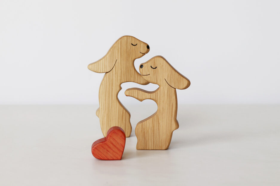 2 hares with a heart