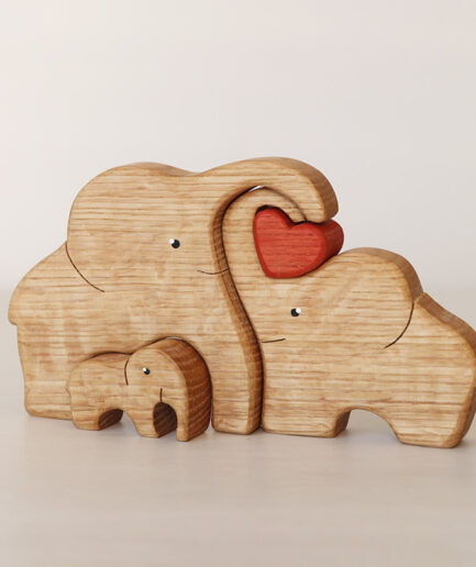 3 elephants with a heart