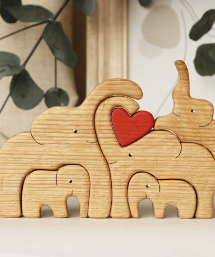 5 elephants with a heart