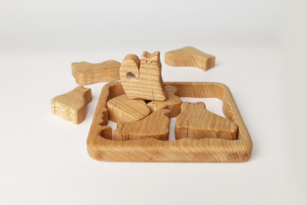 Wooden puzzle “Cats” | Wood and Care