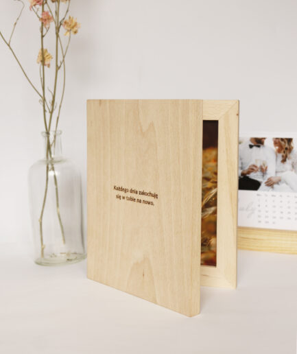 wooden photo frame with personalization