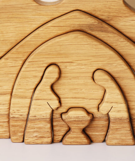 Wooden Nativity crib