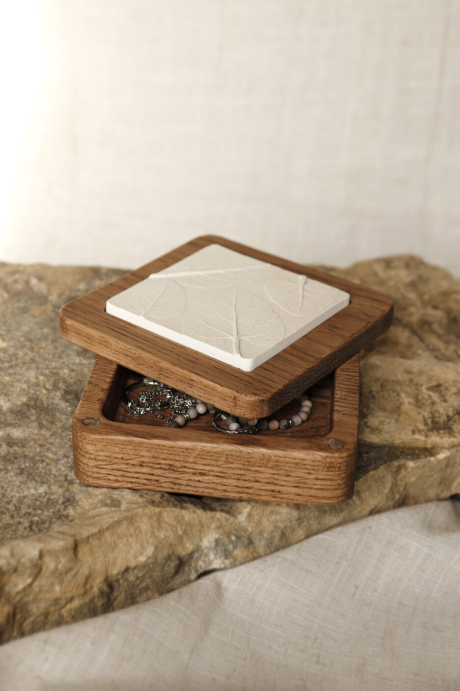 Wooden jewelry box handmade