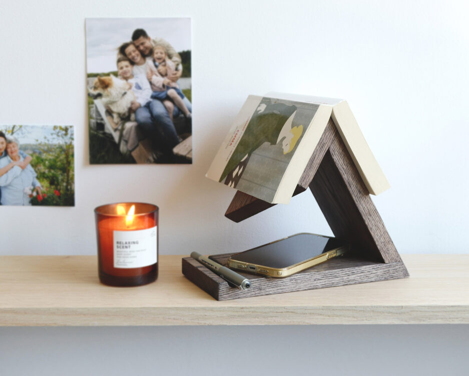 Personalized Book Rest in Solid Oak